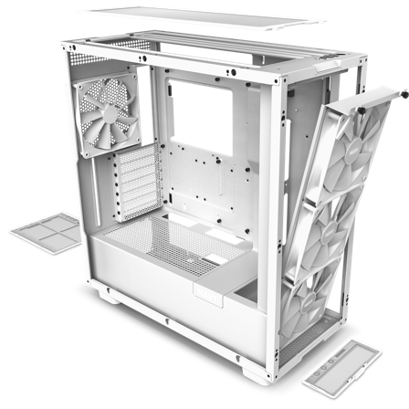 NZXT H7 Elite RGB Mid Tower Case, White
