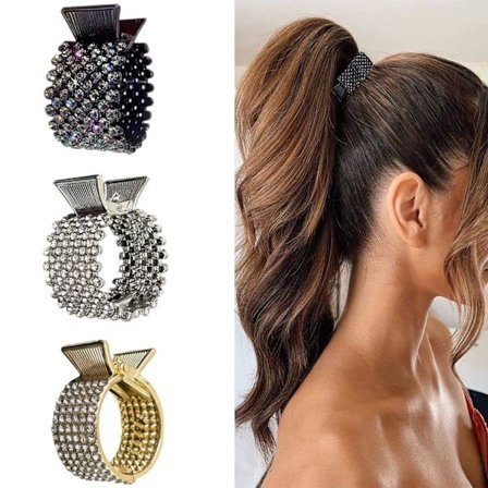 3-pakning små hårklemmer for høy hestehale - Hårklemmer - Hestehaleholder - Høy hestehale klokkeklemme - Dekorative hårnåler