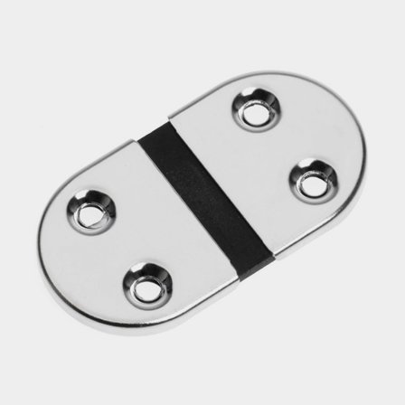 Charnière de trappe Roca, 73 x 39 mm, avec axe de charnière centré, acier inoxydable