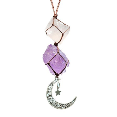 Auto Car Mirror Charms, Car Interior Pendant Crystal Car Rearview Mirror Charms med Crystal Key Chain Healing Crystal Accessories för Bil Hängande 