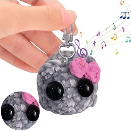 Trist hamster - Trist hamster nøglering med violinlyd, håndvævet