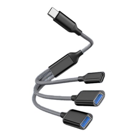 Typ C till 2xUSB 1xTyp C Multiple Port HUB-kabeldelare för typ C-adapter
