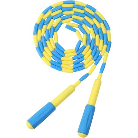 Blød Perle Springtov, Tangle-Free Justerbar Segmenteret Fitness Springtov til Mænd, Kvinder, Børn og Studerende (Blå 8,2 Fod