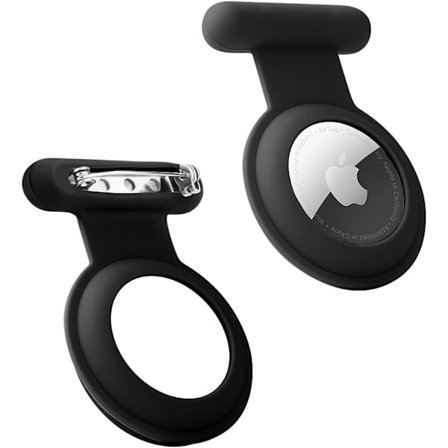 Skjult Airtag GPS Tracker, Airtag til Børn, Ældre, Kæledyr, Tøj, Sikrere end Airtag Ur. (Sort-2 stk.)