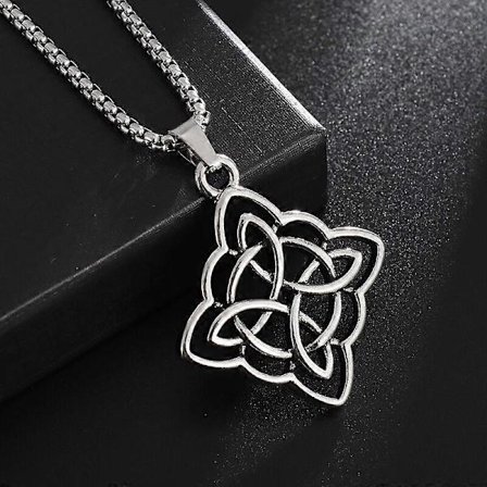 Häxknut Halsband Rostfritt Stål Magisk Knut Pagan Häxkonst Symboler Hänge Keltisk Knut Halsband Smycken Gåvor för Kvinnor