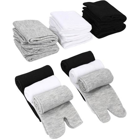 6 par unisex Tabi flip-flop sokker Geta sokker bomull split tå Tabi sokker elastiske for kvinner og menn, flerfarget,