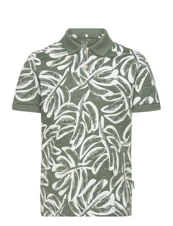 Jorlafayette Aop Ss Polo Jnr Tops T-shirts Polo Shirts Short-sleeved Polo Shirts Green Jack & J S