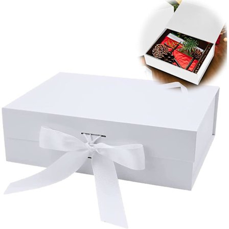 Lahjapakkaus rusetilla, magneettinen lahjapakkaus kannella, uudelleenkäytettävä lahjapakkaus, syntymäpäiväksi, jouluksi, ystävänpäiväksi