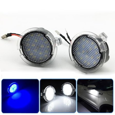 2 stk. LED Forlygter Under Spejl Bagudvendt Spejllys Bil Si