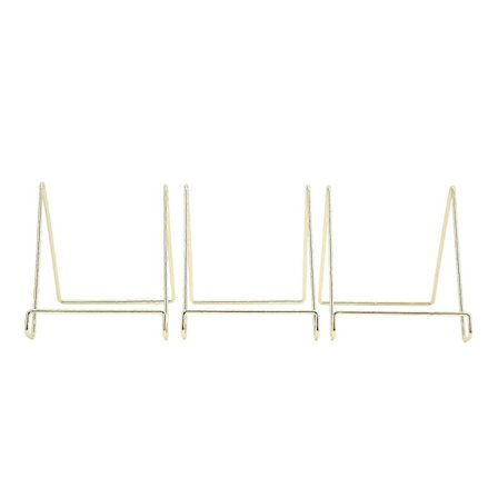 3 stk. tallerkenstativ multifunktionelt holdbart metal stabilt bred anvendelse simpelt design bogstativ til fotobog magasin (LGL)