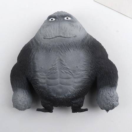 TIANLIN Realistisk Avspenningsgorilla, Svart Grå Gorilla Stressleketøy, Klem Anti-stress Mykt Leke for Fritid, Gøy, S