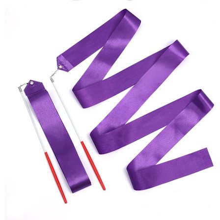 2 meter spinnende danseribbon - lilla, barnegymnast 2 stk