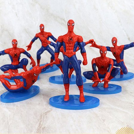 7 kpl Spiderman supersankari toimintahahmosetti Pöytäkoriste Hämähäkkimies-teemainen syntymäpäiväjuhlan koristetarvikkeet Kakkukoristeet Minifigures