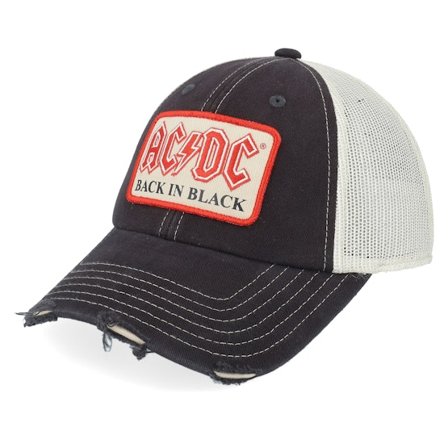 American Needle - Acdc Orville Ivory/Black-os Trucker Black Cap - @ Hatstore
