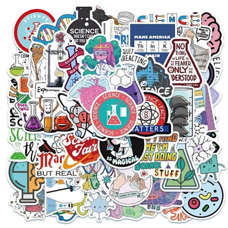 50 kpl Tiedelaboratorio Kemia Laboratorio Fysiikka Big Bang Theory -teemaiset tarrat