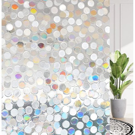 En rulle 3D elektrostatisk vinduesfilm med småsten, dekorativt privatliv