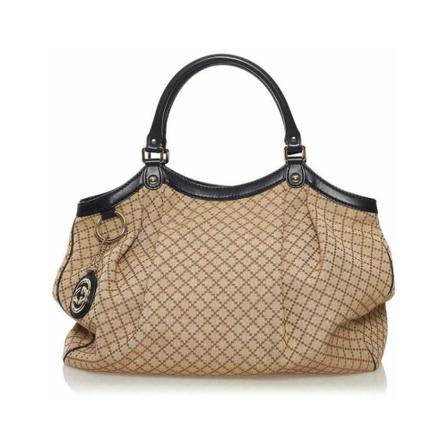 Gucci Vintage, Pre-owned Gg Canvas Sukey Tote Beige, Dames, Maat:ONE Size