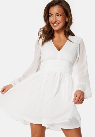 Bubbleroom Occasion - Tie Back L/S Chiffon Dress - 34