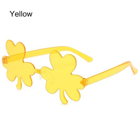 Irish Shamrock Solglasögon Grön Four Leaf Clover Glasögon GUL