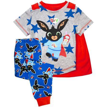Bing Bunny Boys Lang Pyjamas Set Grå/Blå/Rød Grey/Blue/Red 18-24 Months