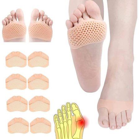8 stk. Gel Plantar Pude Gel Fodpude, Forfodspude, Mellemfodspuder, Lindre Plantar Smerter for Mænd