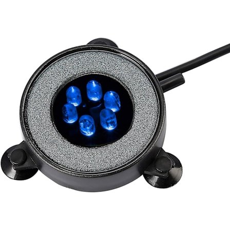 Akvarium sten disk, rund akvariumbubblare med LED-lampor, akvarium och akvariedekoration