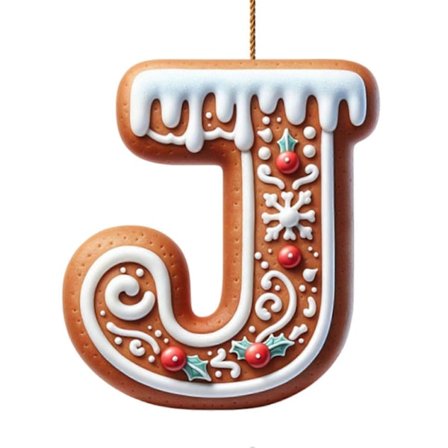 1/26 st Pepparkaksalfabet Ornament 26 Initial Bokstav Polkagris Hänge med Bärmönster Mini Monogram Julgranshängande Dekoration