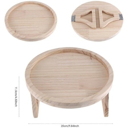 Soffa Arm Clip Table, Naturligt Trä Soffa Armstöd Clip Bricka Bord Soffa Soffbord Armstöd Organizer, R
