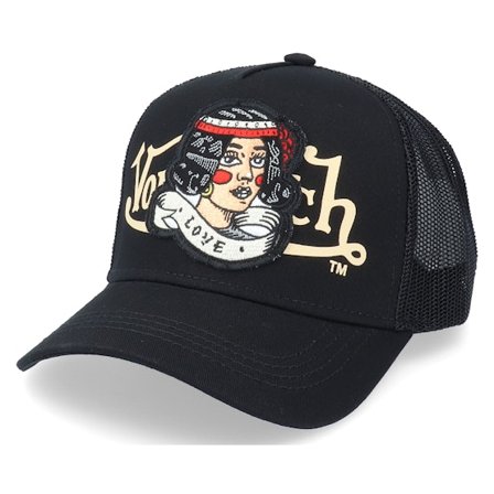 Von Dutch - Schwarz trucker Cap - Women's Love Black Trucker @ Hatstore