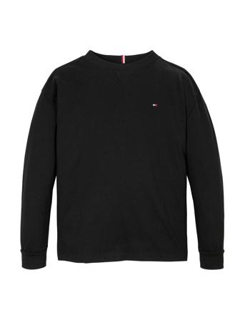 Essential Tee L/S Tops T-shirts Long-sleeved T-shirts Black Tommy Hilfiger
