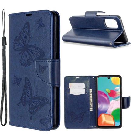 Butterfly Samsung Galaxy A41 Etui - Blå Blue