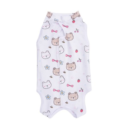 Cat Recovery Suit - Polyester Post-Surgery Spay Suit with Adjustable Velcro, Anti-Lick Printed Onesie for Cats XL
