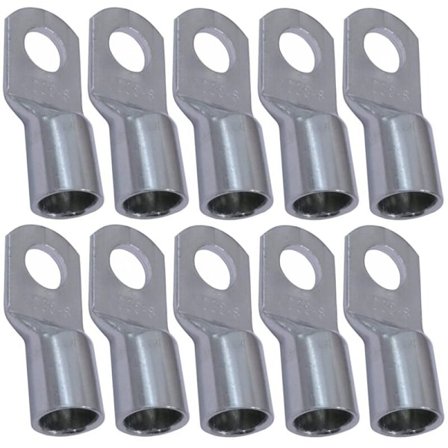10 Oisolerade rörformiga kabelskor - 8mm Ø - 35mm² ledare - Silver - Kompatibel med elektrisk ledning