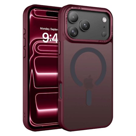 iPhone 17 Pro Max Skal - Magsafe Frostat Skal – VINRÖD