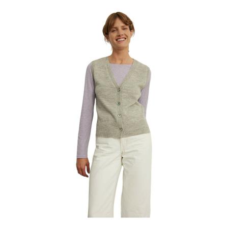 Rue Blanche, Luxalpa Gilet 22a Knitwear Grijs, Dames, Maat:L,alpaca