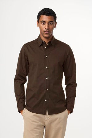 NN.07 Elian Hemd Herren Braun Bio-Baumwollemix