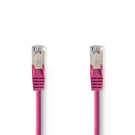 CAT5e nätverkskabel | SF/UTP | RJ45 hane | RJ45 hane | 20.0 m | Rund | PVC | Rosa | Plastpåse
