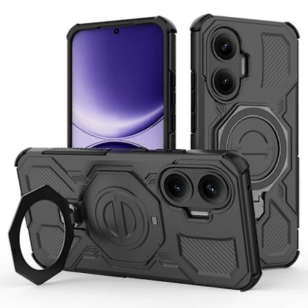 Magnetisk etui med roterende metallstøtte PC TPU-telefonbakside for Xiaomi Poco F7 5G Redmi Turbo 4 Pro 5G