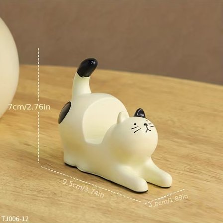 Uttrekkbar kattefigur, mønstret telefonholder formet som en katt