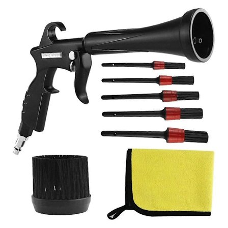 Luftrensende dyse med gummivern og justerbar messingluftstrømsdyse Luftdyse for kompressor