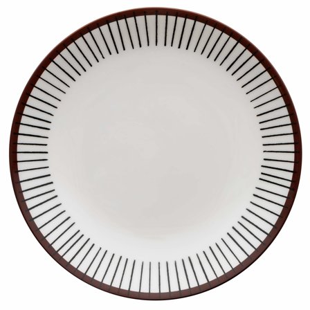 Gustavsberg Ribb tallerken, 22 cm' - 'Hvit og brun