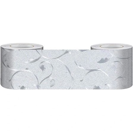 Itseliimautuva Seinälista PVC Vedenpitävä Tapetti Keittiö ja Kylpyhuone Jalkalista Seinäkoriste Leikattu Ilmoitustaulu Lista Hopeaköynnös 5cm X 500cm