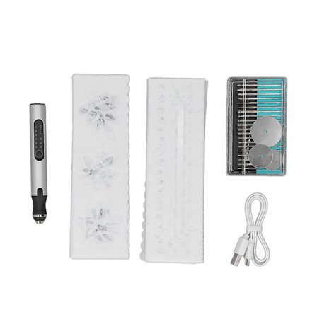 Elektrisk Graveringspen Sæt Mini Sølv 10W USB Genopladelig Graveringsmaskine med Batteri