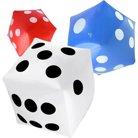 3 Pakk Oppblåsbare Terninger Jumbo Gigant Oppblåsbare Terninger Store Oppblåsbare Terninger for Innendørs Utendørs Bredt Spill Ludo Bassengfest F