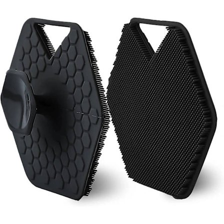 Silikon Kroppsskrubb - Veggmontert Rygg Eksfolierende Skrubber for Dusj (Svart)