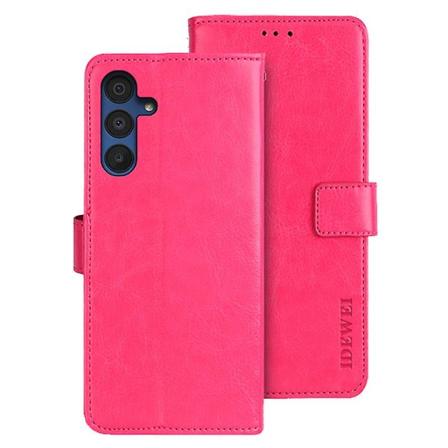 Til Samsung Galaxy A15 5G Etui Crazy Horse Tekstur Læder Pung Cover Rose