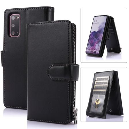 Samsung Galaxy S20 Fe - Multifunktionellt Plånboksfodral - Svart Black Svart