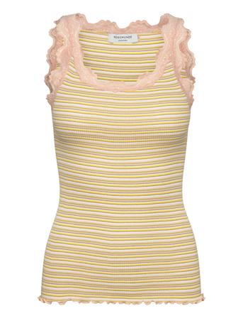 Silk Top W/ Lace T-shirts & Tops Sleeveless Rosa Rosemunde*Betinget Tilbud