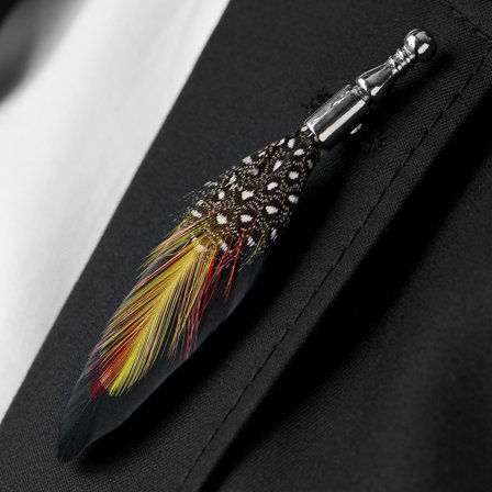 Pino de Lapela Pena Tribal para homens - Alfinete de lapela pena