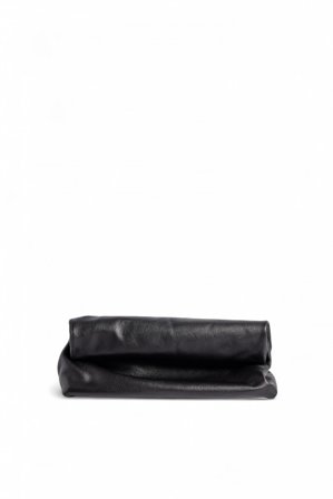 Premium Selection Leder-Clutch mit Faldendetail - Taschen - Schwarz - One Size